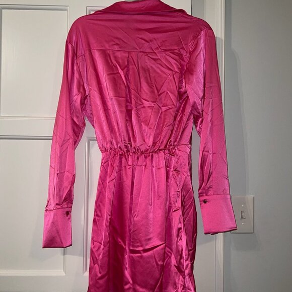AX Paris Pink Satin Wrapped Dress Size 10 - From ASOS - Picture 6 of 6